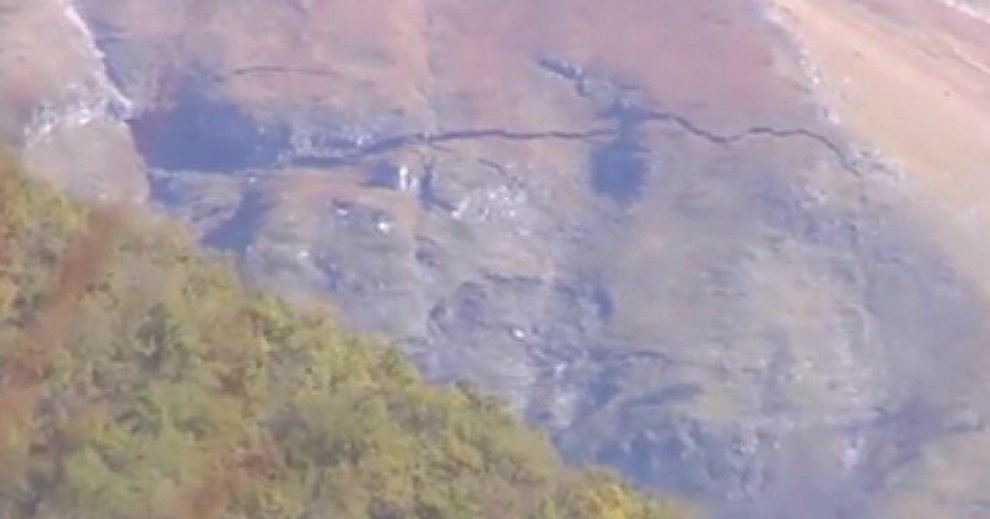 Castelsantangelo sul Nera, la montagna spaccata dal sisma